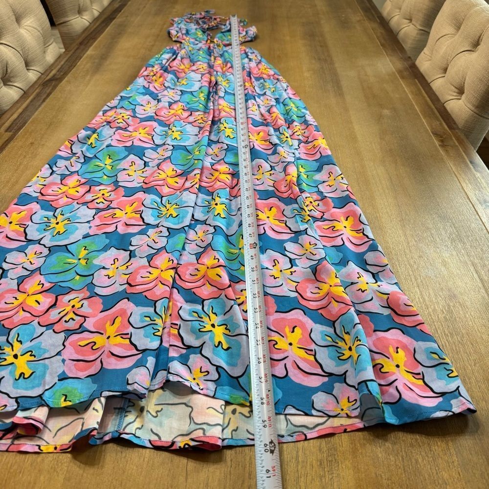 For Love & Lemons‎ Floral Maxi Dress  Size Medium 100% Bamboo - Picture 9 of 13